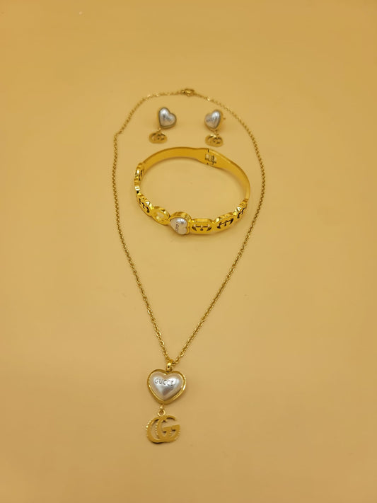 Set GG dorado y blanco