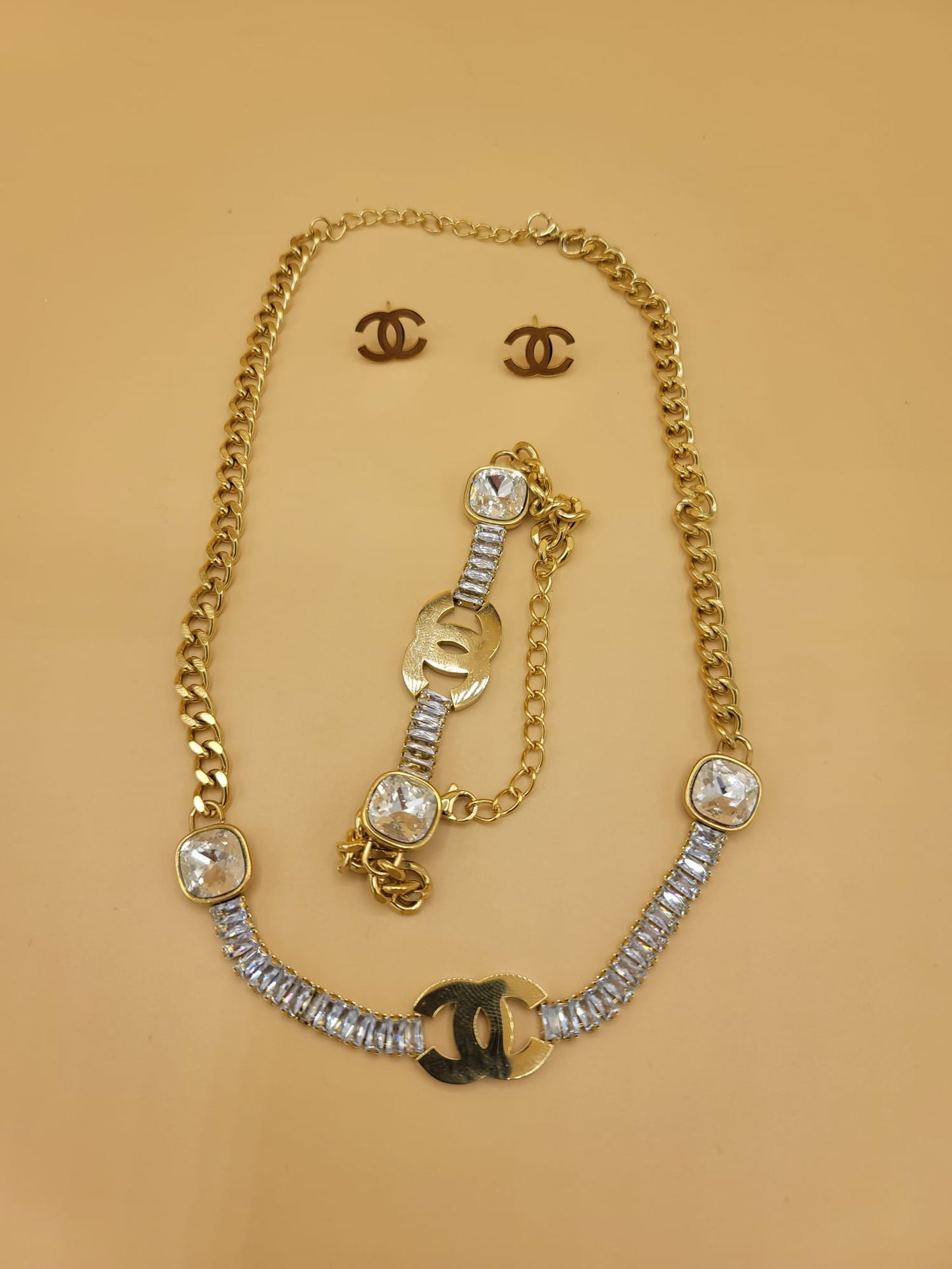 Set CC eslabones y pedrería